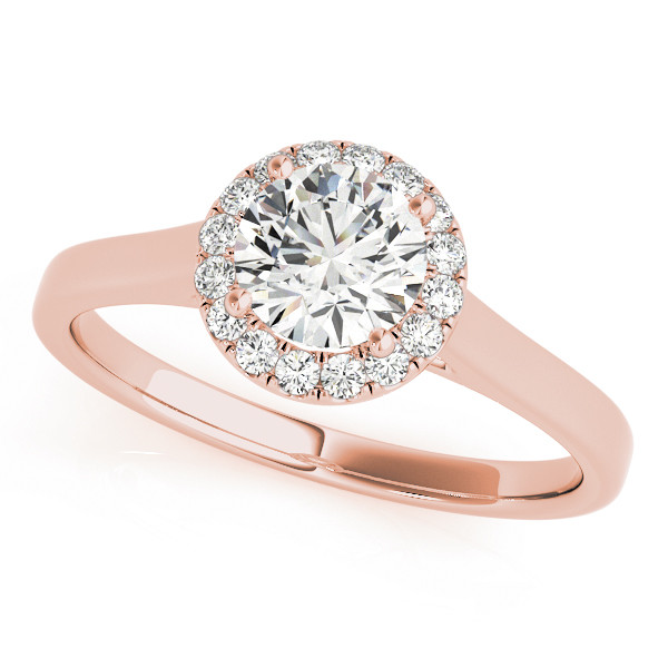 0.2 Ct Natural Round Cut Liyana Halo Diamond Rings in Silver 925