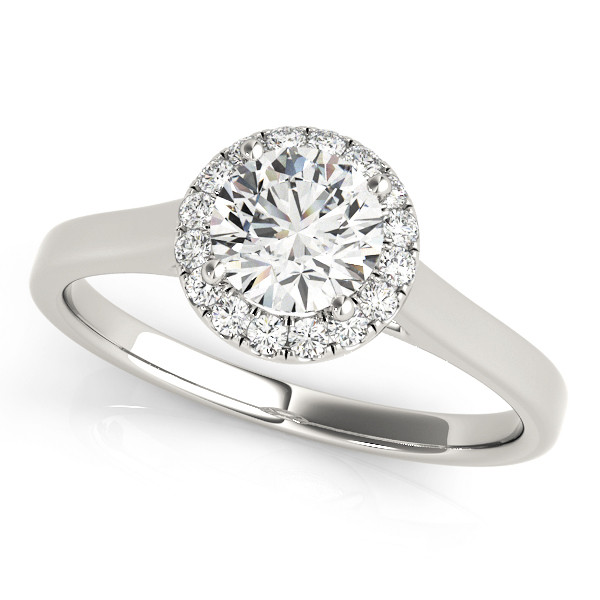 0.2 Ct Natural Round Cut Liyana Halo Diamond Rings in Silver 925