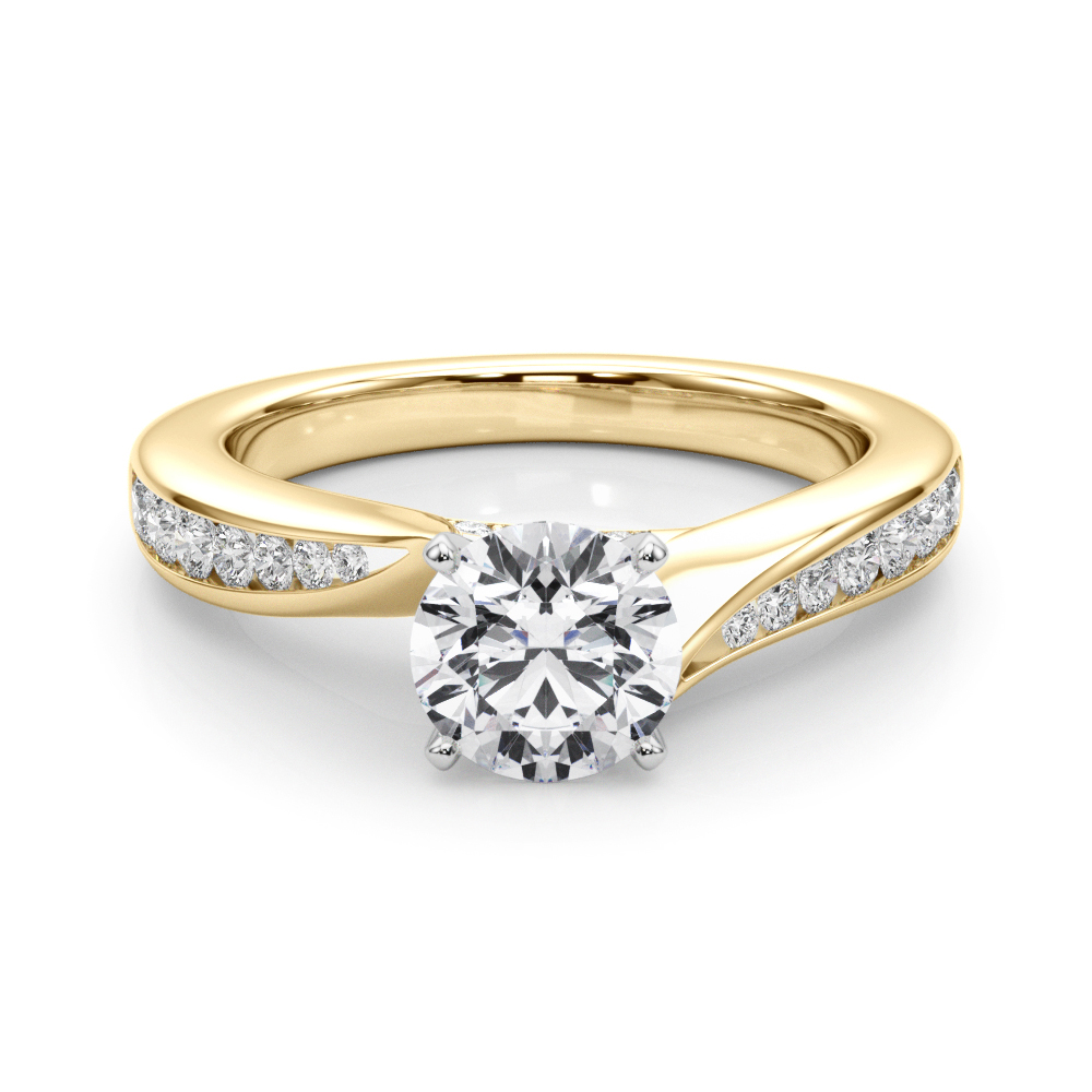 0.2 Ct Lab-Created Diamond Round Cut Livica  Side Stone Engagement Rings in Silver 925