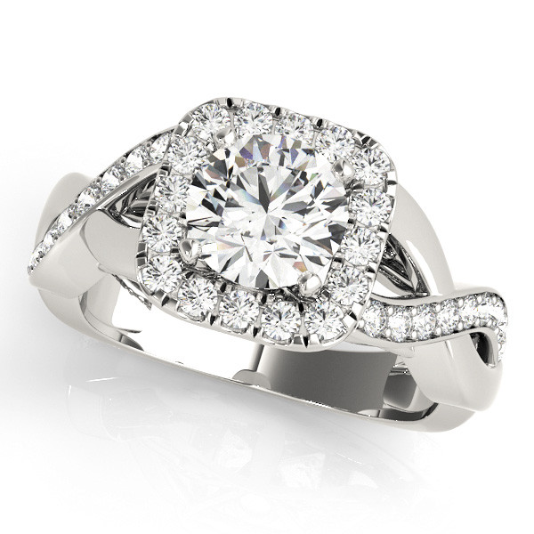 0.2 Ct Natural Round Cut Kayden Halo Diamond Rings in Silver 925