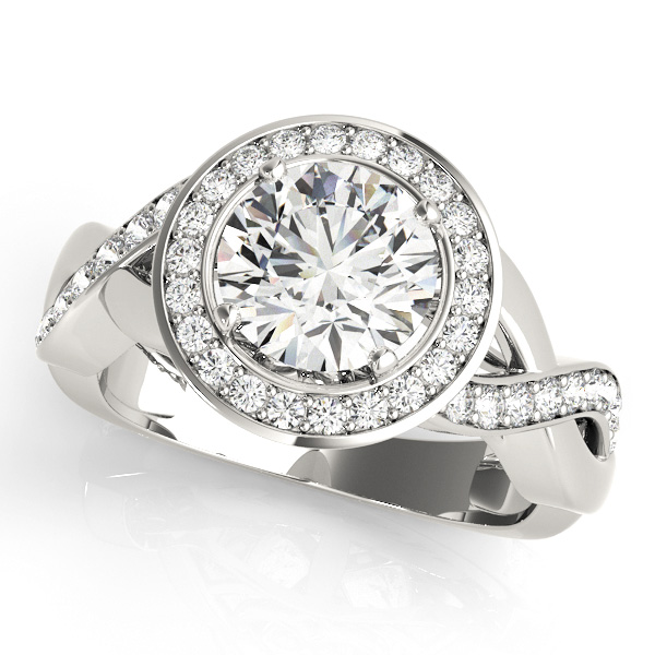 0.2 Ct Lab-Created Diamond Round Cut Elina  Halo Engagement Rings in Silver 925