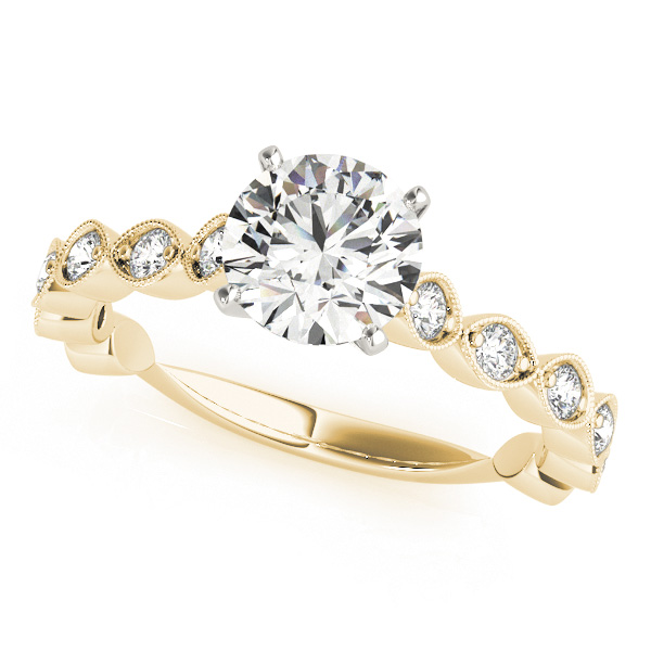 0.2 Ct Lab-Created Diamond Round Cut Lovina  Side Stone Engagement Rings in Silver 925