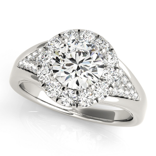 0.2 Ct Natural Round Cut Jazaiya  Halo Diamond Rings in Silver 925