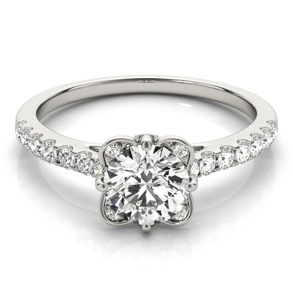 0.2 Ct Lab-Created Diamond Round Cut Aliana  Halo Engagement Rings in Silver 925