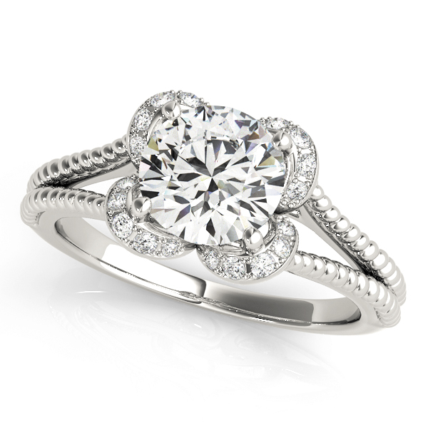 0.2 Ct Lab-Created Diamond Round Cut Kreeda  Halo Engagement Rings in Silver 925