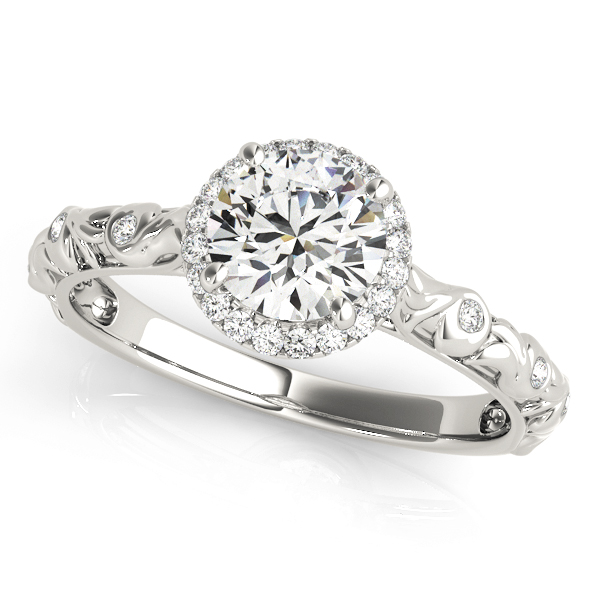 0.2 Ct Lab-Created Diamond Round Cut Serah  Halo Engagement Rings in Silver 925