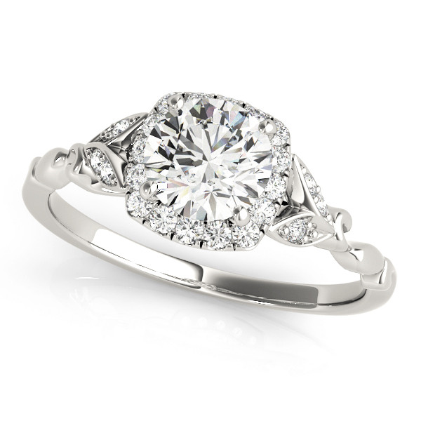 0.2 Ct Natural Round Cut Katia Halo Diamond Rings in Silver 925