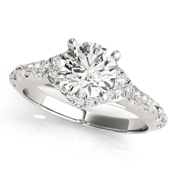 0.2 Ct Natural Round Cut Kaila Halo Diamond Rings in Silver 925