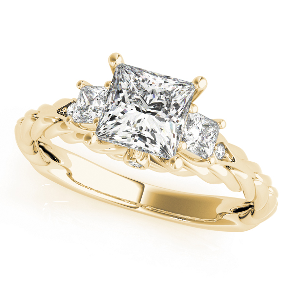 0.2 Ct Lab-Created Diamond Princess Cut Wilma  Trilogy Engagement Rings in Silver 925