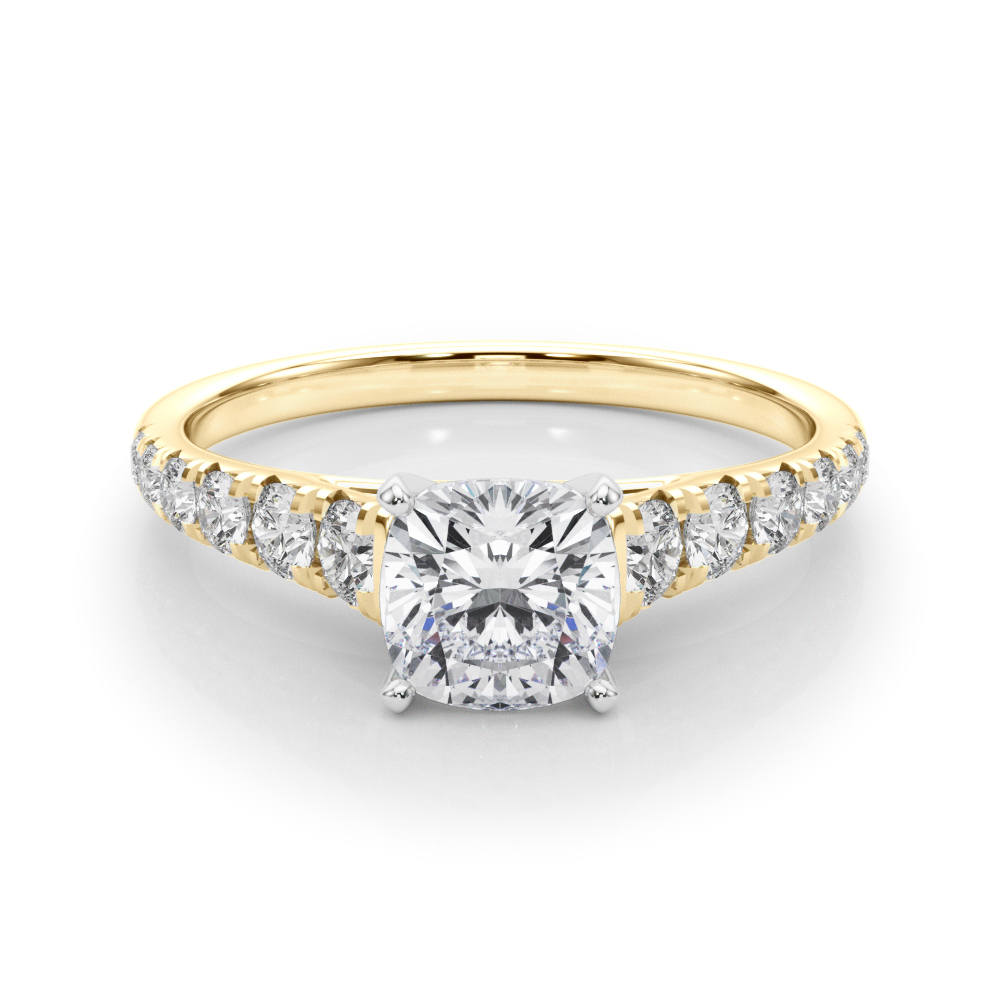 0.3 Ct Lab-Created Diamond Cushion Cut Alfreda  Halo Engagement Rings in Silver 925