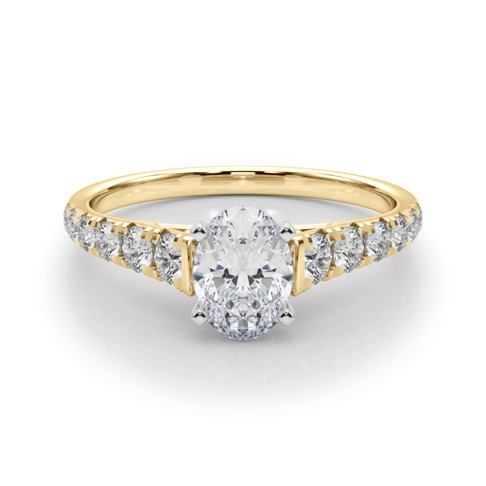 0.2 Ct Lab-Created Diamond Oval Cut Alfreda  Halo Engagement Rings in Silver 925
