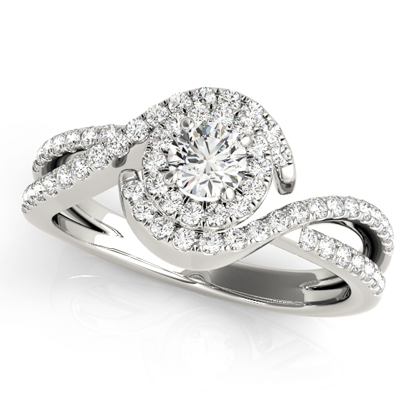 0.2 Ct Lab-Created Diamond Round Cut Alocious  Halo Engagement Rings in Silver 925