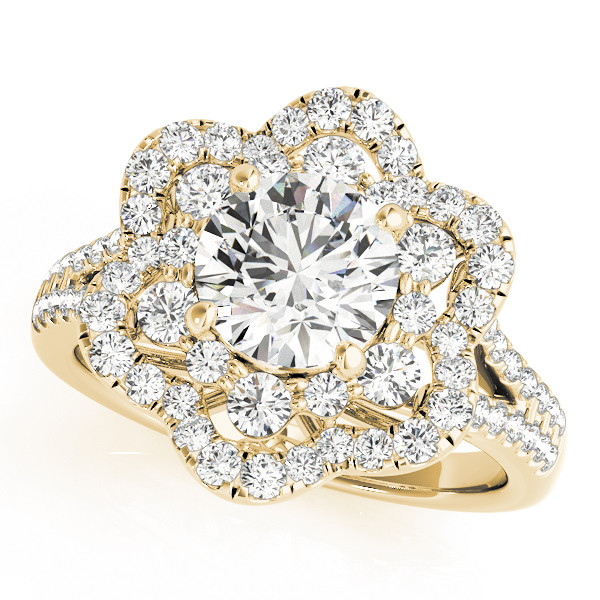 0.2 Ct Natural Round Cut Jules  Halo Diamond Rings in Silver 925