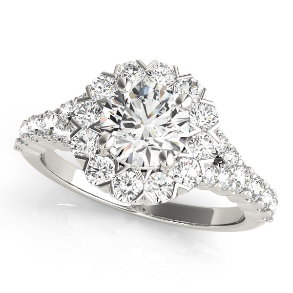 0.2 Ct Natural Round Cut Kaylen  Halo Diamond Rings in Silver 925