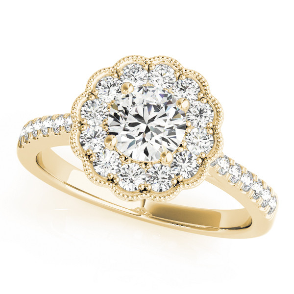 0.2 Ct Natural Round Cut Jaide  Halo Diamond Rings in Silver 925