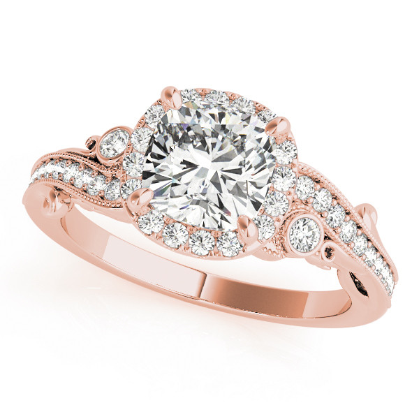 0.2 Ct Natural Cushion Cut Kelani Halo Diamond Rings in Silver 925