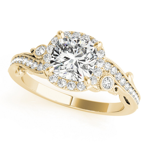 0.2 Ct Natural Cushion Cut Kelani Halo Diamond Rings in Silver 925