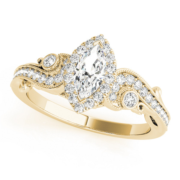 0.2 Ct Natural Marquise Cut Linda Halo Diamond Rings in Silver 925