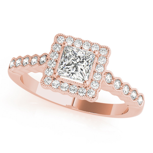 0.2 Ct Natural Cushion Cut Khari Halo Diamond Rings in Silver 925