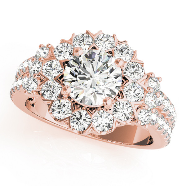 0.2 Ct Natural Round Cut Kamaria  Halo Diamond Rings in Silver 925