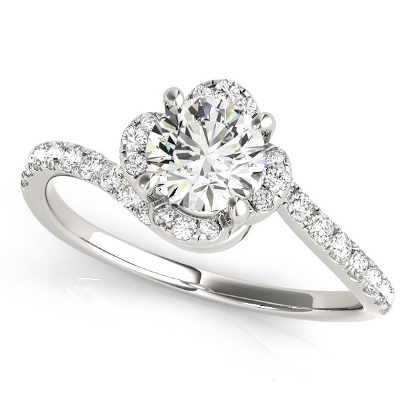 0.2 Ct Natural Round Cut Jailyne  Halo Diamond Rings in Silver 925