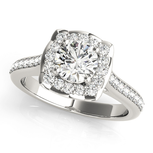 0.2 Ct Natural Round Cut Lou Halo Diamond Rings in Silver 925