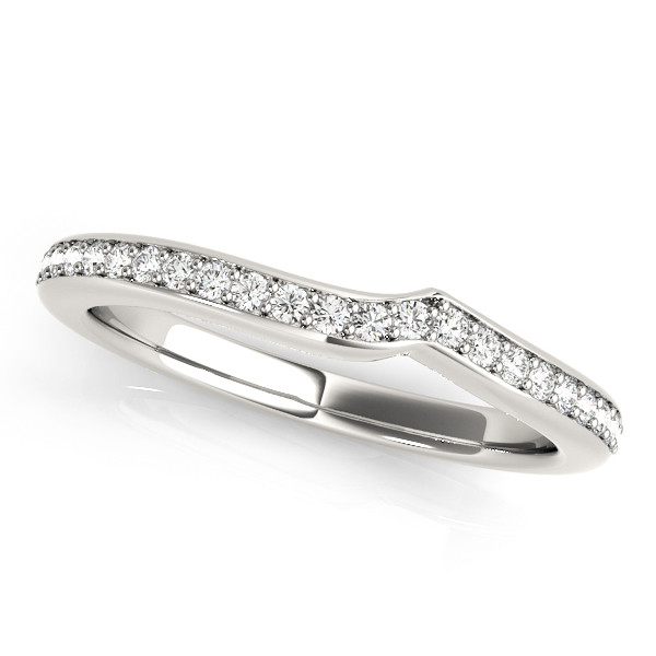 Xenos Natural Diamond White Gold Pave Setting Women's Wedding Ring