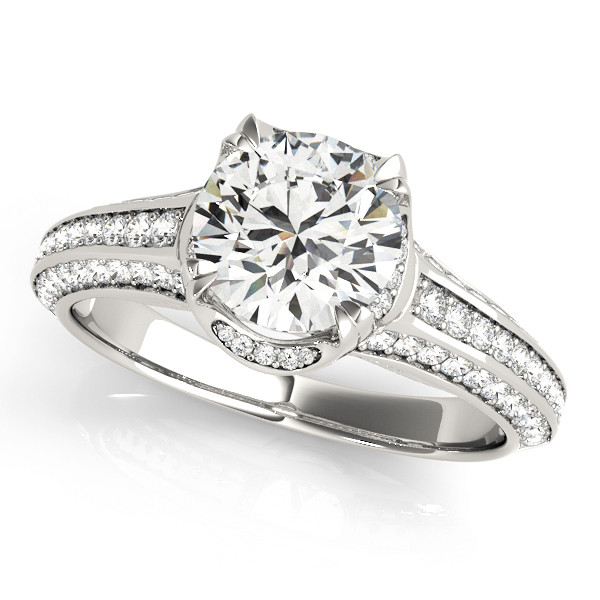0.2 Ct Natural Round Cut Jayden  Halo Diamond Rings in Silver 925