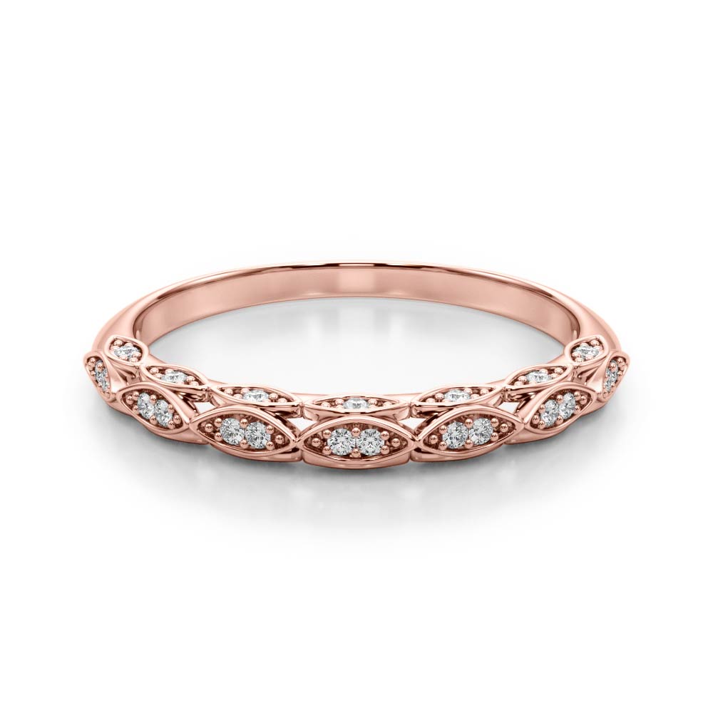 Sanilin Lab Grown Rose Gold Pave set  Diamond Ring