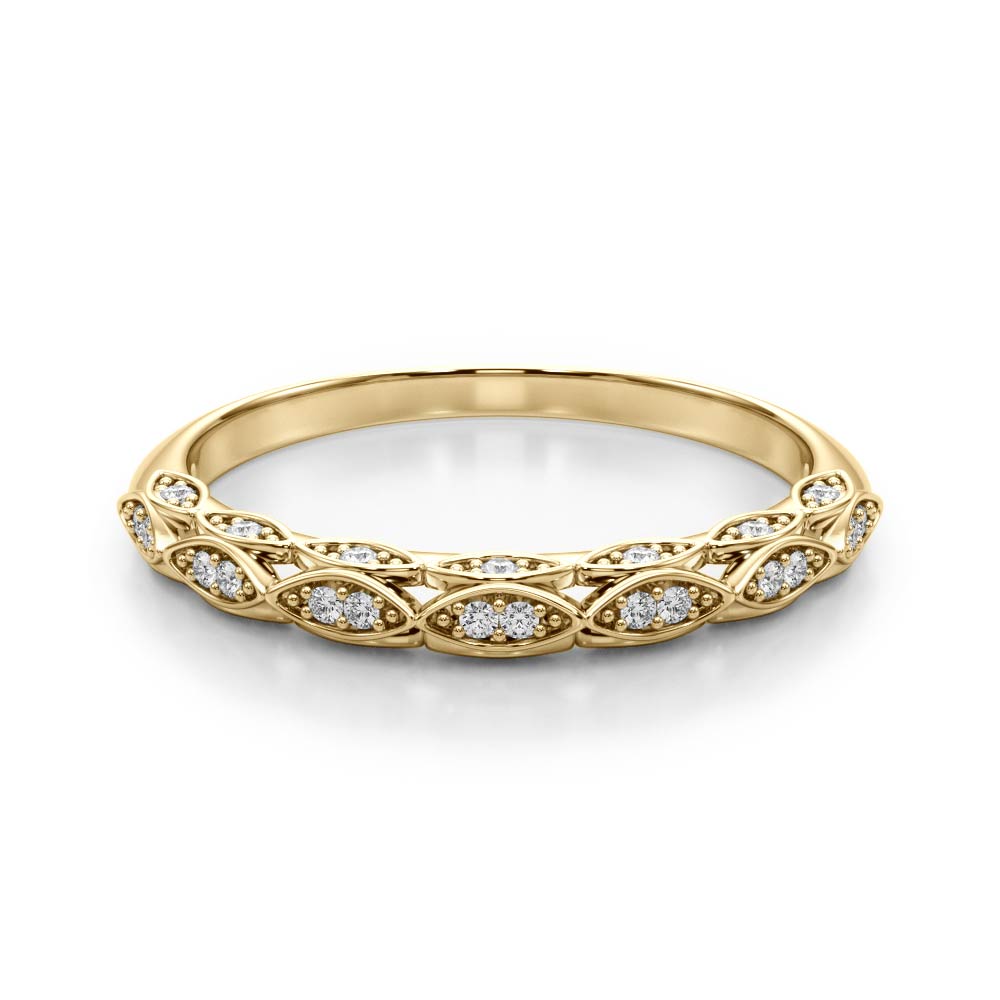 Sanilin Lab Grown Yellow Gold Pave set  Diamond Ring