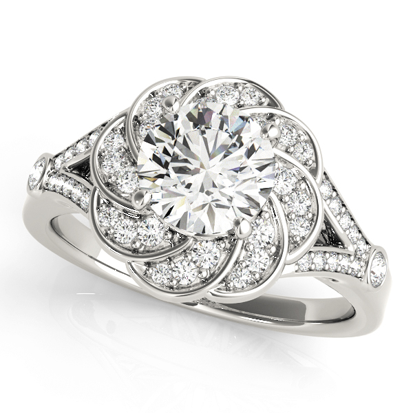 0.2 Ct Lab-Created Diamond Round Cut Shella  Halo Engagement Rings in Silver 925