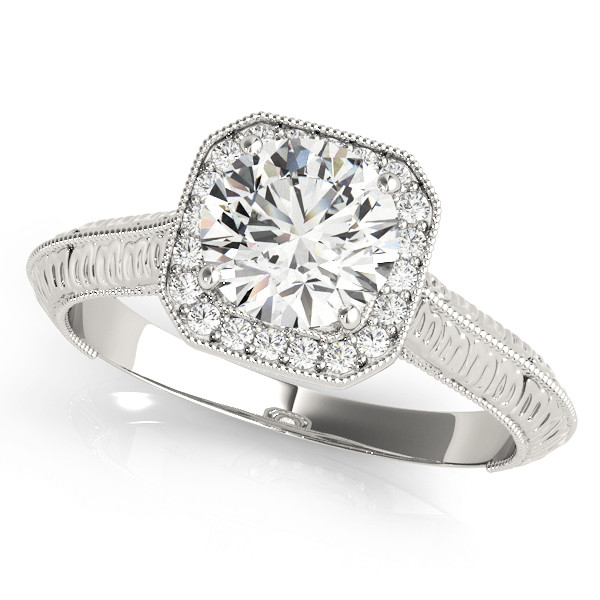 0.2 Ct Natural Round Cut Jessa  Halo Diamond Rings in Silver 925