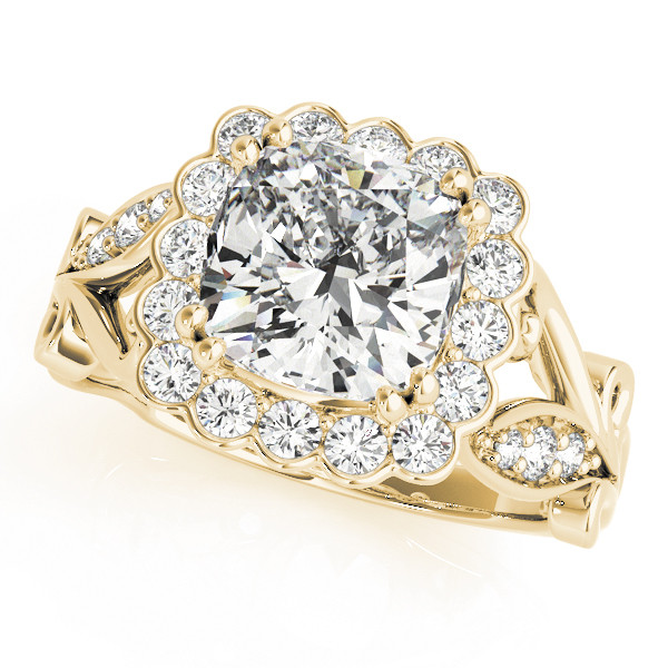 0.2 Ct Natural Cushion Cut Journii  Halo Diamond Rings in Silver 925