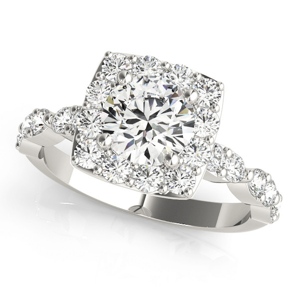 0.2 Ct Natural Round Cut Jannat Halo Diamond Rings in Silver 925