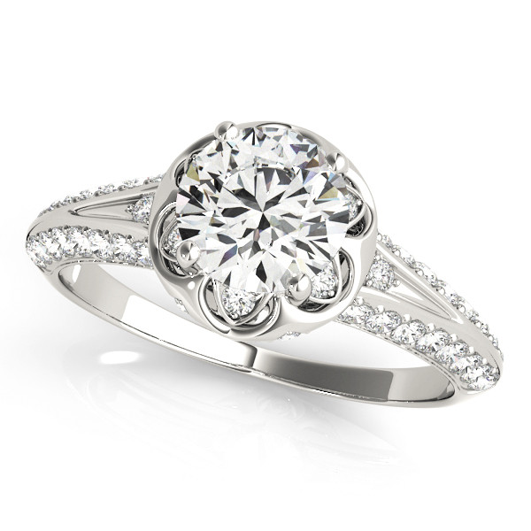 0.2 Ct Natural Round Cut Livvy  Halo Diamond Rings in Silver 925