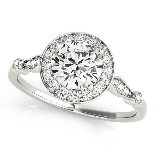 0.2 Ct Natural Round Cut Kaylene Halo Diamond Rings in Silver 925