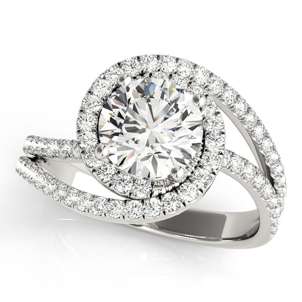 0.2 Ct Natural Round Cut Janelly  Halo Diamond Rings in Silver 925