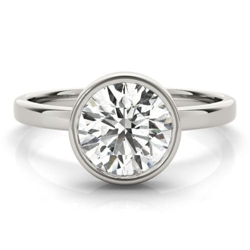 0.2 Ct Lab-Created Round Cut Meadow  Classic Solitaire Engagement Diamond Rings in Silver 925