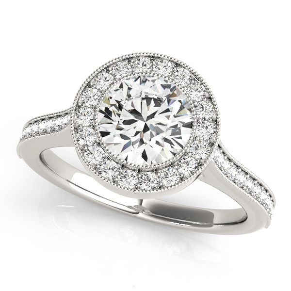 0.2 Ct Lab-Created Diamond Round Cut Stajina Halo Engagement Rings in Silver 925