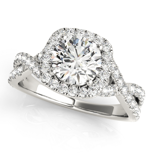 0.2 Ct Lab-Created Diamond Round Cut Aldrin  Halo Engagement Rings in Silver 925