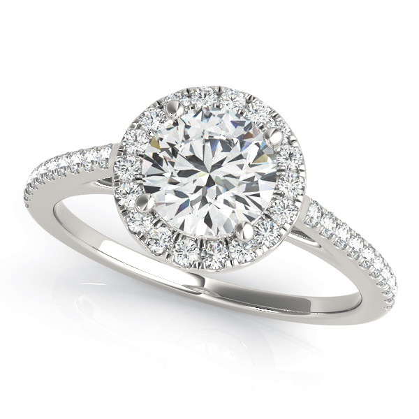 0.2 Ct Natural Round Cut Lynlee Halo Diamond Rings in Silver 925