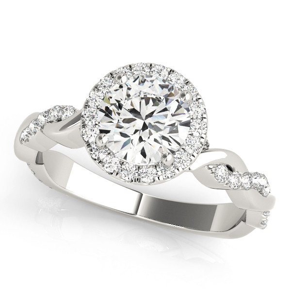 0.2 Ct Natural Round Cut Lizeth Halo Diamond Rings in Silver 925
