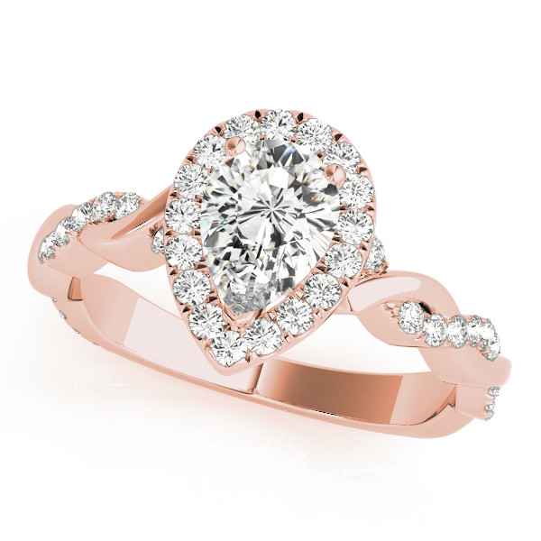 0.2 Ct Natural Pear Cut Joelle  Halo Diamond Rings in Silver 925