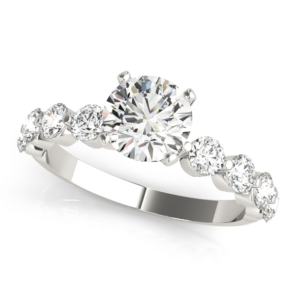 0.2 Ct Lab Grown Diamond Round Cut Agnes  Side Stone Engagement Rings in Silver 925
