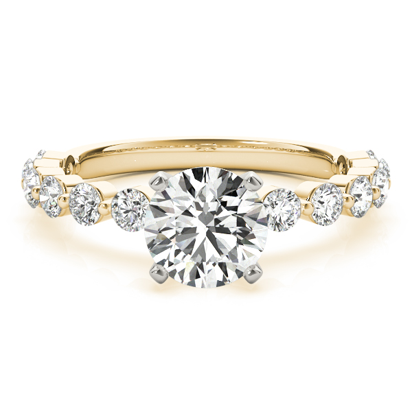 Sharmi Lab Grown Diamond Yellow Gold 4 Prong Side Stone Engagement Ring