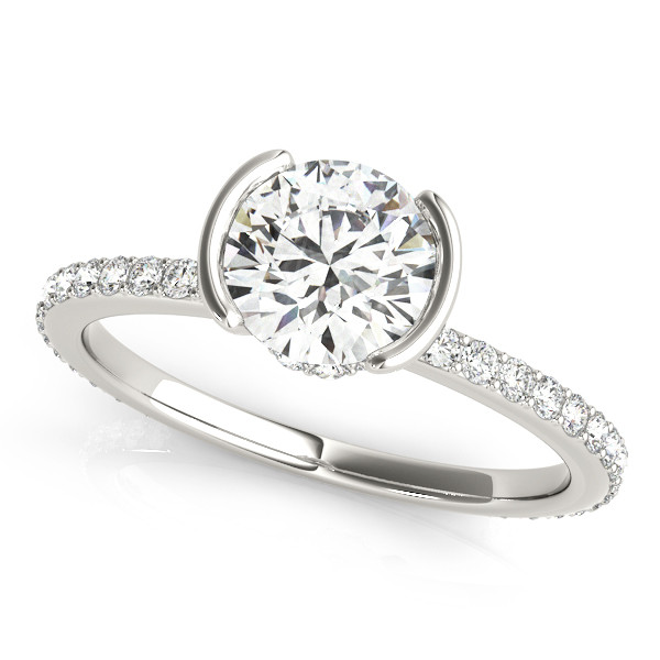 0.2 Ct Natural Round Cut Kenzie Halo Diamond Rings in Silver 925