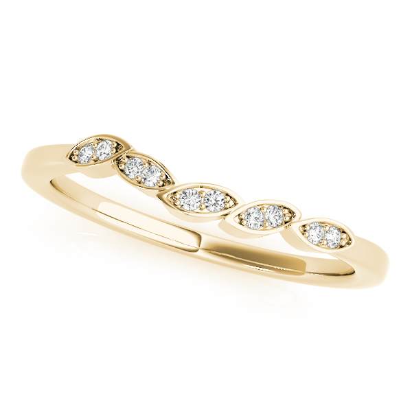 Asera Lab Grown Diamond Yellow Gold Shared Prong Set Shaped Women's Wedding Ring