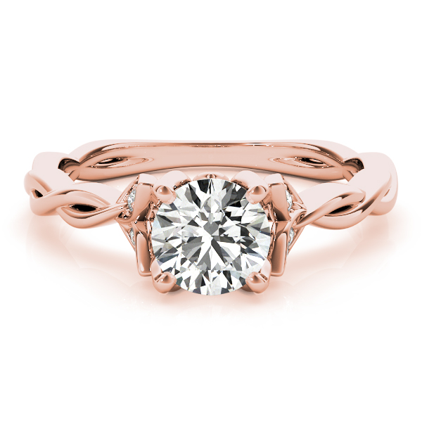 Chit Lab Grown Rose Gold 4 Prong Side Stone Diamond Ring