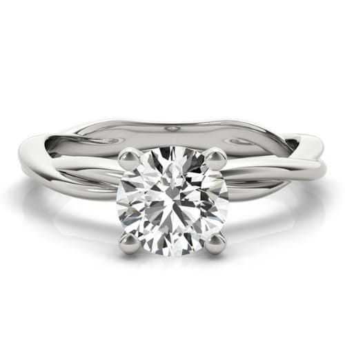 0.2 Ct Lab-Created Round Cut Macie  Classic Solitaire Engagement Diamond Rings in Silver 925