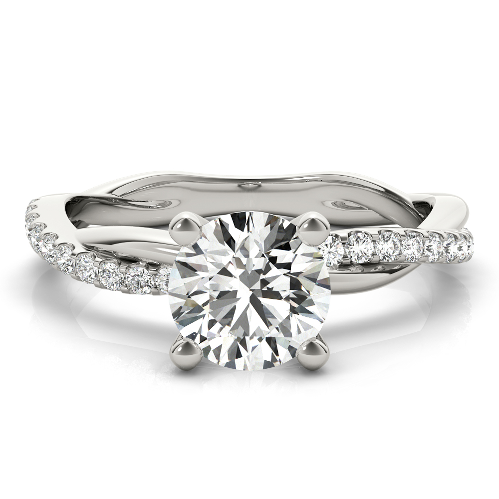 0.2 Ct Lab-Created Diamond Round Cut Shanna  Side Stone Engagement Rings in Silver 925